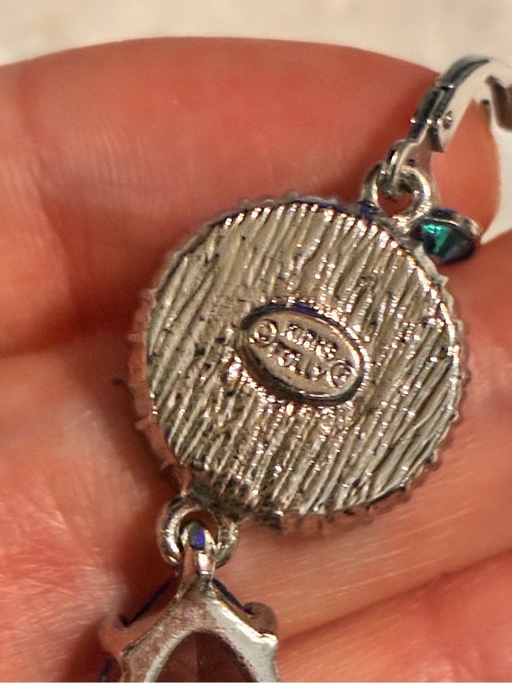 Kirks Folly Silver-Tone Purple Moonface Drop Earrings - Picture 3 of 3